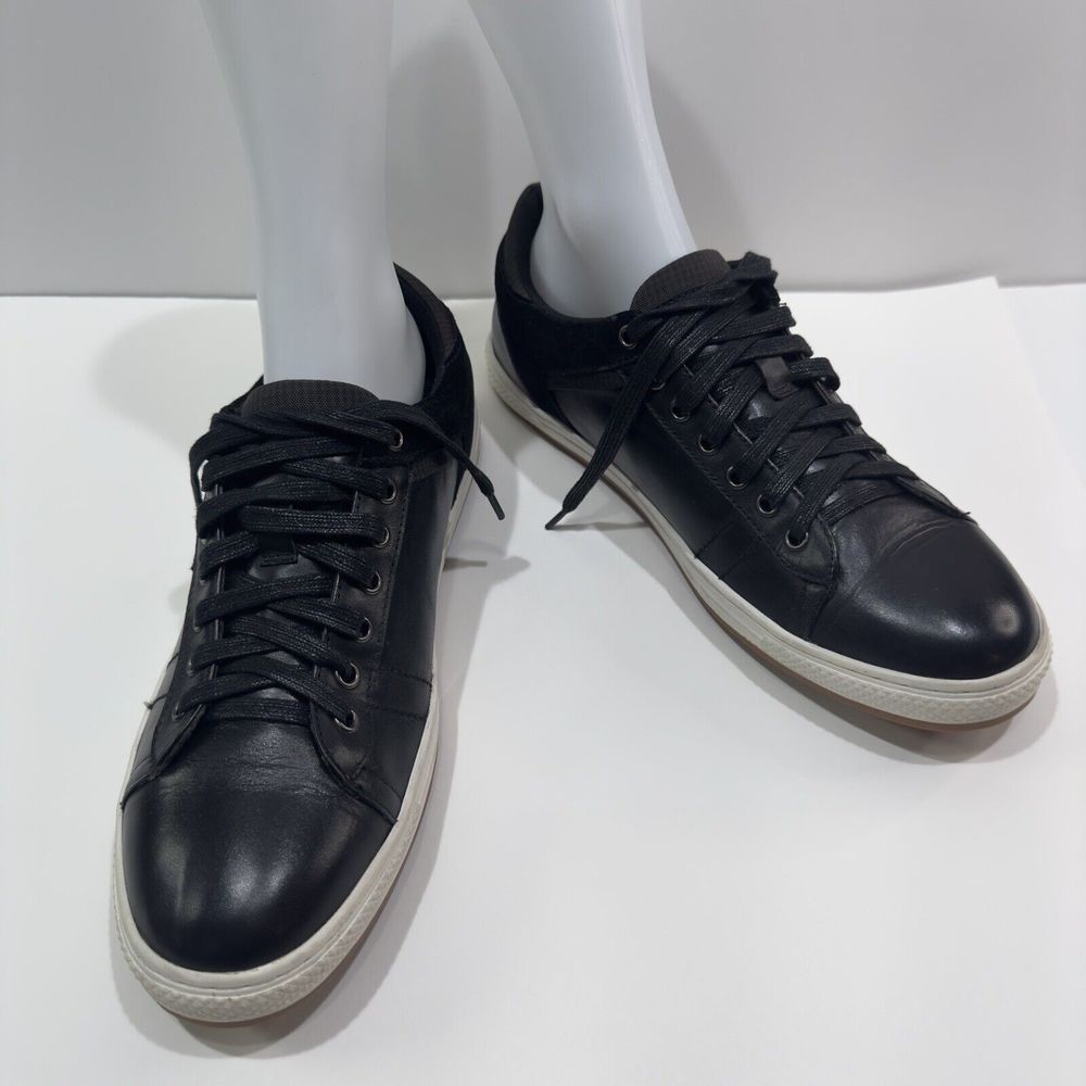 ENGLISH LAUNDRY Men's Size 11.5 Black Leather Sneaker Shoes Lace Suede ELL2016